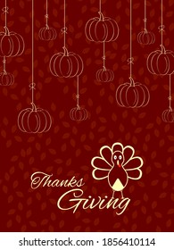 Happy Thanksgiving holiday greeting card in vector