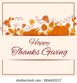 Happy Thanksgiving holiday greeting card in vector