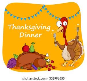 Happy Thanksgiving holiday greeting card in vector