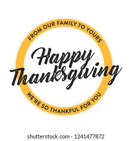 Happy Thanksgiving Holiday Vector Text Illustration