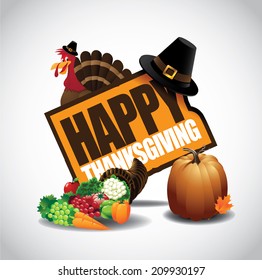 Happy Thanksgiving icon EPS 10 vector