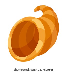 Happy Thanksgiving illustration horn of plenty. Autumn seasonal holiday item.