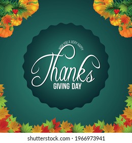 Happy thanksgiving invitation greeting card with creative vector background