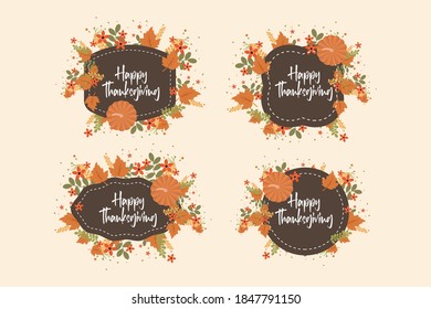 Happy Thanksgiving label template design.