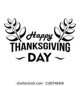 Happy thanksgiving leaf logo. Simple illustration of happy thanksgiving leaf vector logo for web design isolated on white background