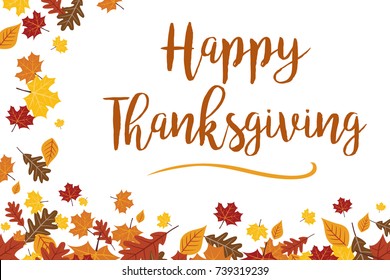 Happy Thanksgiving Leaves Vector Illustration 