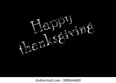 Happy thanksgiving letter cut type .clipart black and white simple clipart vector illustration