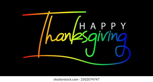 Happy Thanksgiving lettering background, card. Vector, Happy Thanksgiving text