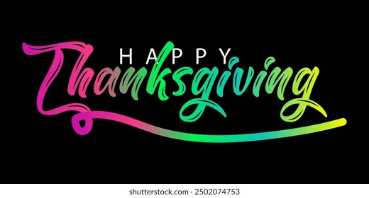 Happy Thanksgiving lettering background, card. Vector, Happy Thanksgiving text