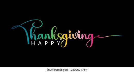 Happy Thanksgiving lettering background, card. Vector, Happy Thanksgiving text
