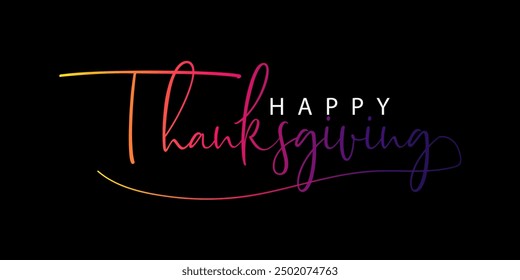 Happy Thanksgiving lettering background, card. Vector, Happy Thanksgiving text