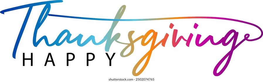 Happy Thanksgiving lettering background, card. Vector, Happy Thanksgiving text