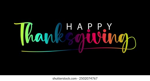 Happy Thanksgiving lettering background, card. Vector, Happy Thanksgiving text