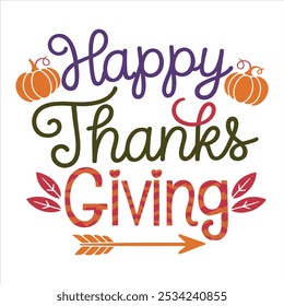 Happy Thanksgiving lettering background, card. Vector