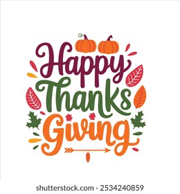 Happy Thanksgiving lettering background, card. Vector