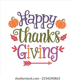 Happy Thanksgiving lettering background, card. Vector