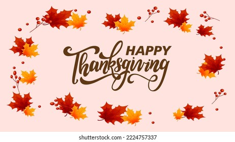 Happy thanksgiving lettering background. Vector illustrations