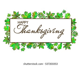 Happy Thanksgiving lettering. Thanksgiving Day card template. Happy Thanksgiving banner, flyer, logotype.