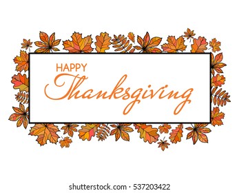 Happy Thanksgiving lettering. Thanksgiving Day card template. Happy Thanksgiving banner, flyer, logotype.