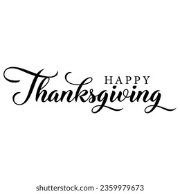 Happy thanksgiving lettering with hand drawn vector illustration.