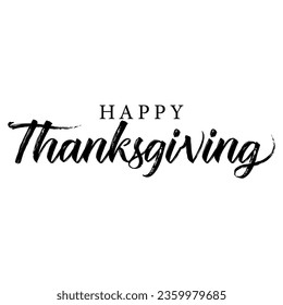 Happy thanksgiving lettering with hand drawn vector illustration.