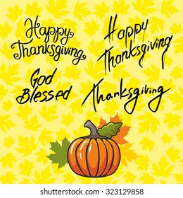 Happy thanksgiving. Lettering. Hand drawn