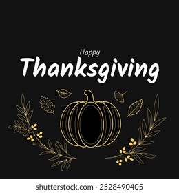 Happy thanksgiving lettering text. Thanksgiving typography for banner, card, poster template. Vector illustration