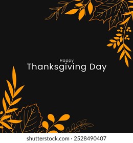 Happy thanksgiving lettering text. Thanksgiving typography for banner, card, poster template. Vector illustration