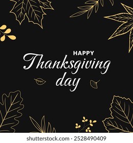 Happy thanksgiving lettering text. Thanksgiving typography for banner, card, poster template. Vector illustration