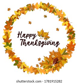 Happy Thanksgiving lettering tipography poster. Vector autumn calligraphy. Celebration text for cards, badges, icon, postcards and ect.
