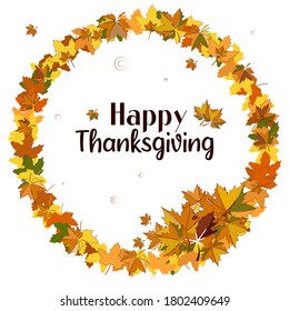 Happy Thanksgiving lettering tipography poster. Vector autumn calligraphy. Celebration text for cards, badges, icon, postcards and ect.