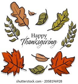 Happy thanksgiving lettering typography for invitation card, poster, and others