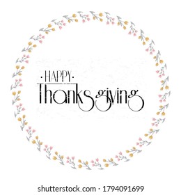Happy Thanksgiving lettering typography poster. Vector autumn calligraphy. Celebration text for cards, badges, icon, postcards and ect.