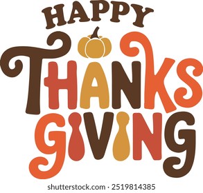 Happy thanksgiving lettering vector illustration