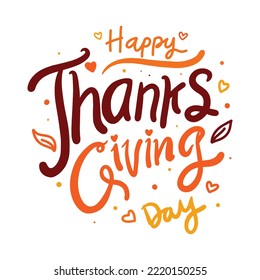 Happy thanksgiving with line art style, perfect for office, banner, company, landing page, background, social media, wallpaper and more