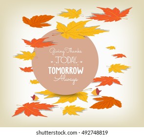 Happy Thanksgiving maple leaves