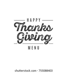 Happy Thanksgiving Menu Text, Thanksgiving Dinner, Menu Text, Holiday Invitation, Holiday Vector Illustration Background