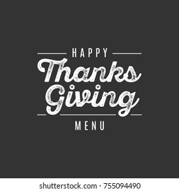 Happy Thanksgiving Menu Text, Thanksgiving Dinner, Menu Text, Holiday Invitation, Holiday Vector Illustration Background