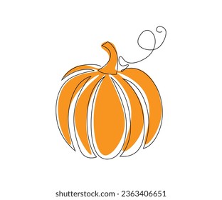 Happy Thanksgiving neutral greeting cards set with one line art pumpkins and lettering. Modern fall holiday background set vector illustration. Single line fall decorative posters.