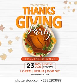 Happy thanksgiving November greeting design with autumn leaves. wooden background abstract vector illustration design	