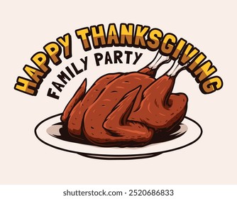 Happy thanksgiving party vector design