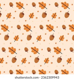 Happy Thanksgiving pattern design. Background of leaves and pine design.