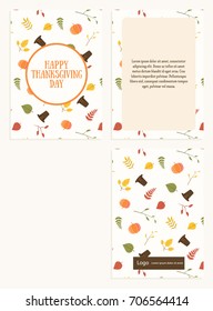 Happy thanksgiving postcard with pattern