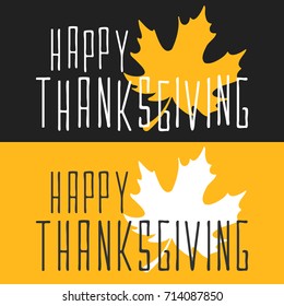 Happy thanksgiving poster card in flat style