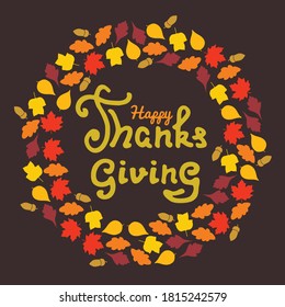Happy Thanksgiving poster design template. Vector illustration.