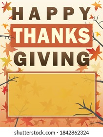 Happy Thanksgiving Poster with Fall Background