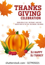 Happy Thanksgiving Retro Card. Fully editable EPS10 vector Flyer.