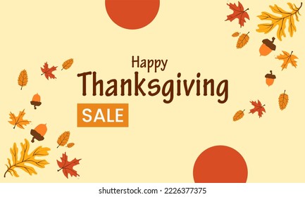 Happy Thanksgiving Sale Background Poster with Light Brown color. Suitable to use on Thanks Giving event. Also suitable for uploading social media at Thanks Giving event