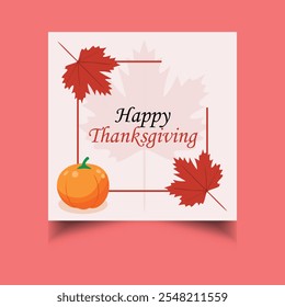 Happy Thanksgiving Sale Background Template with beautiful leaves