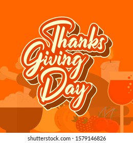 Happy Thanksgiving with simple Typography Text Design